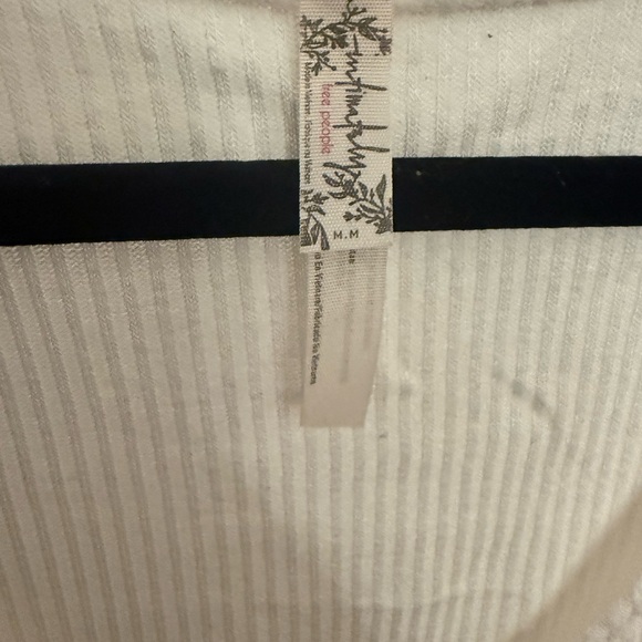 Free People Ribbed White V-Neck Bodysuit - Picture 2 of 8